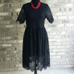 H&M new black strong lace dress
